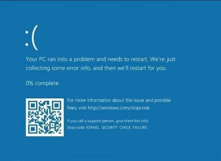 [FIXED] Kernel Security Check Failure Windows 10 Error