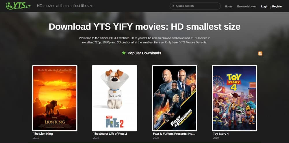 Best YIFY Torrents Proxy and Mirror Sites