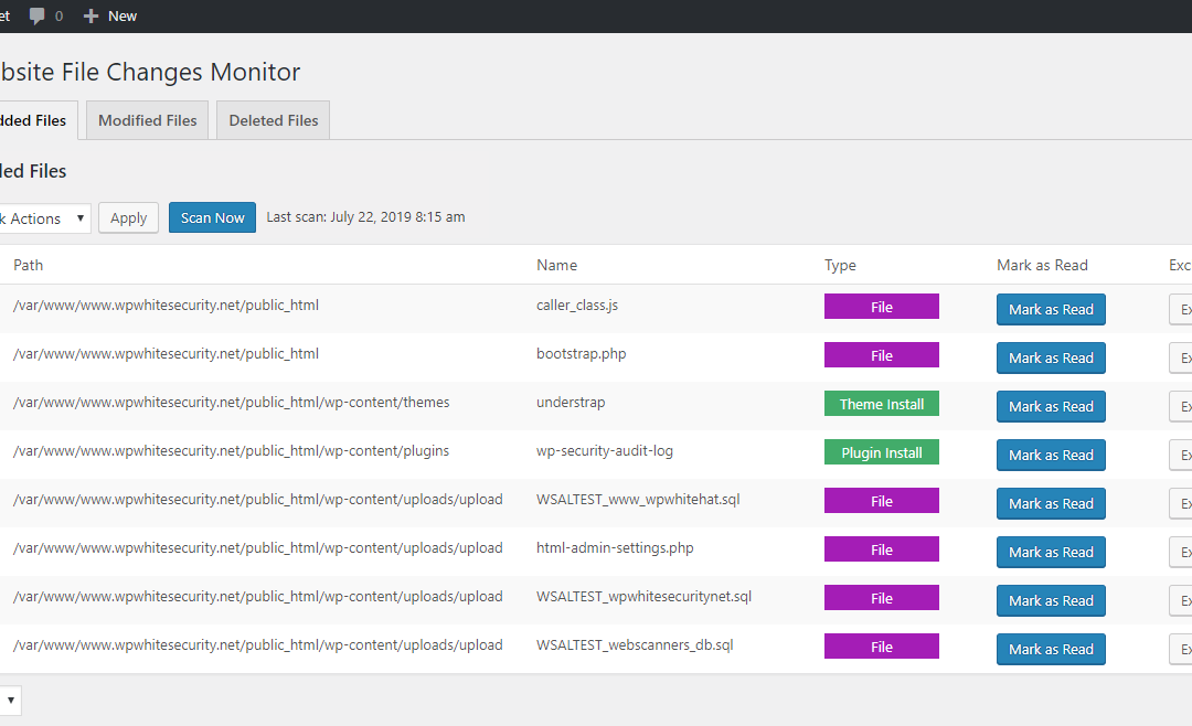 Website File Changes Monitor 1.2: New Scan Now button & improvements