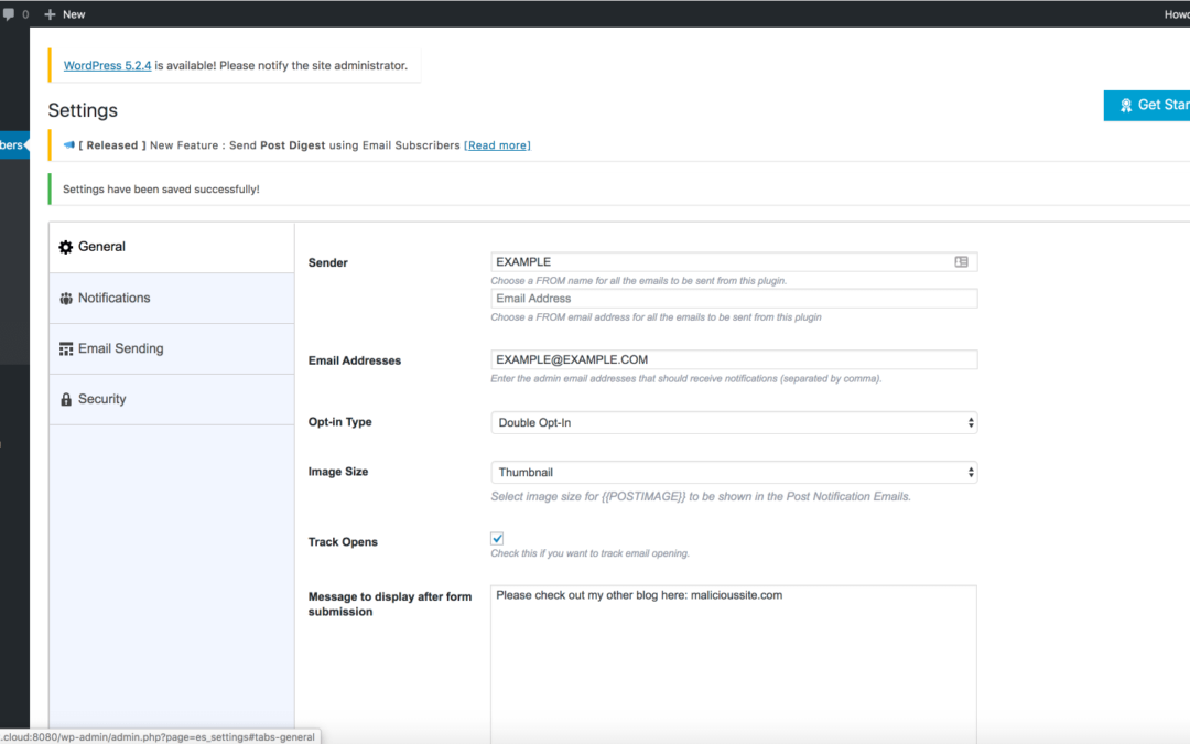 Multiple Vulnerabilities Patched in Email Subscribers & Newsletters Plugin