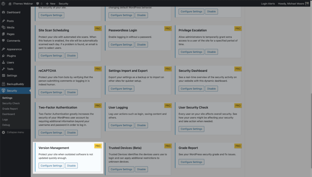 iThemes Security Pro Feature Spotlight – Version Management