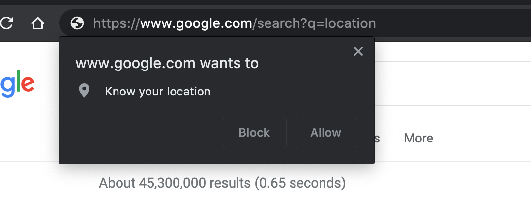 Disable Ask for Location Prompts in Google Chrome