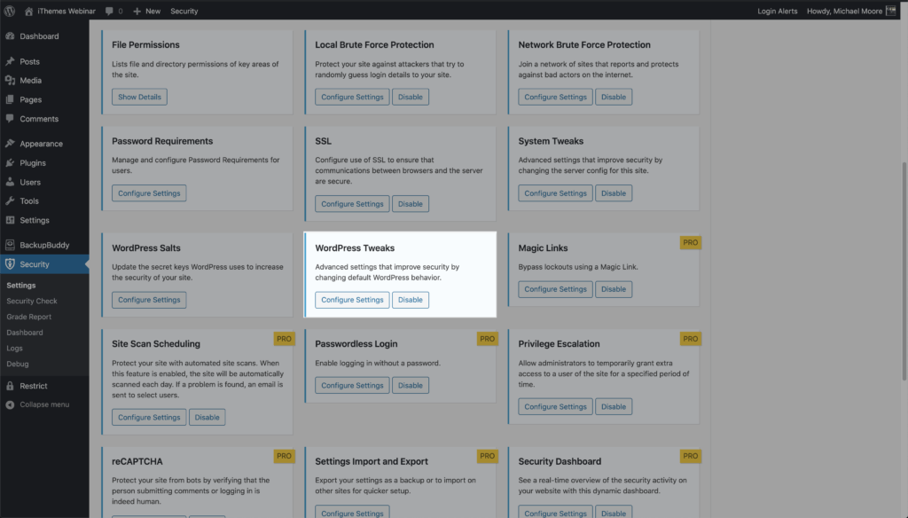 iThemes Security Pro Feature Spotlight – WordPress Tweaks