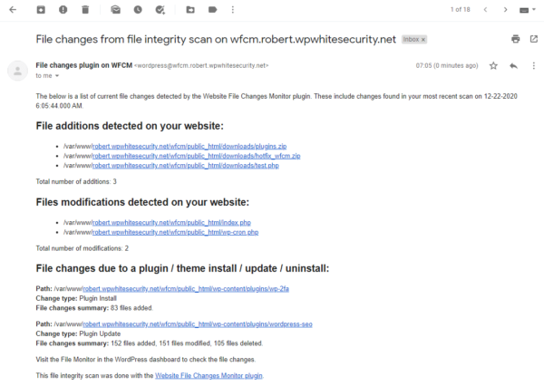 WFCM 1.7.0: new file integrity checks & detailed email notifications